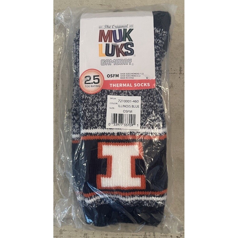 Muk Luks Gameday Fighting Illini University Of Illinois Thermal Socks